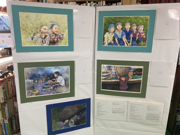 ミャンマー難民出身画家、マウンマウンティンの絵画展 写真 2