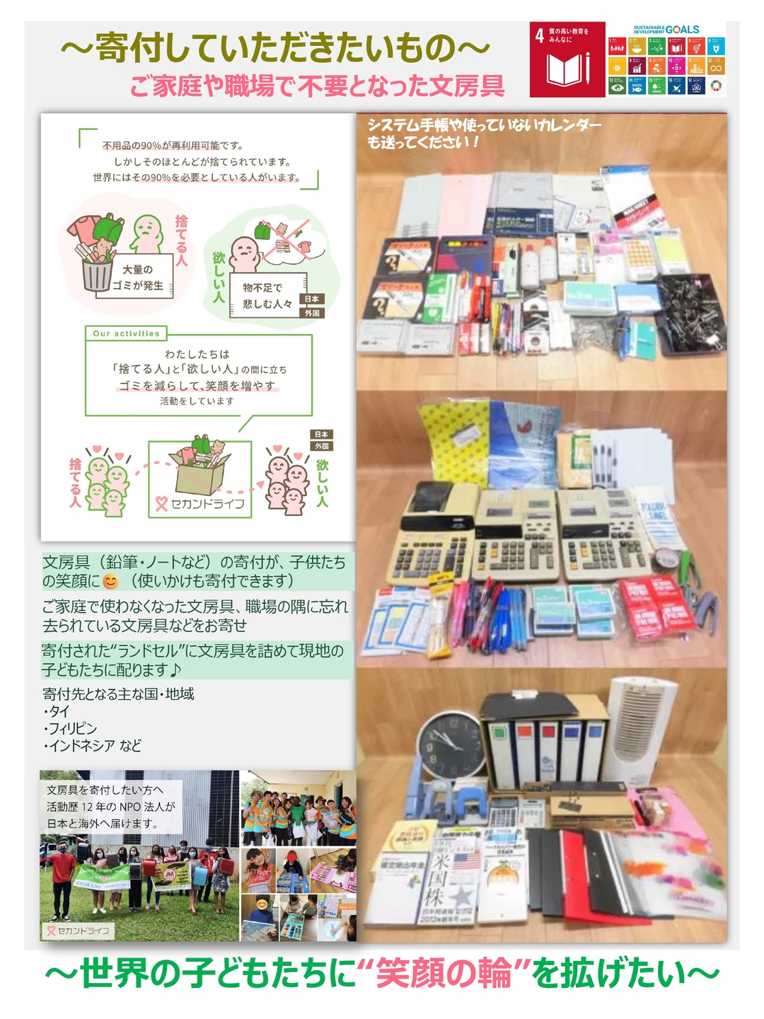 トヨタモビリティ東京 SDGs活動 スマイルリング活動の告知ポスターその１