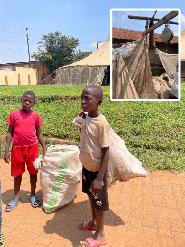 子供たちは、プラスティックを集めて、売りに行って家計の足しにしています