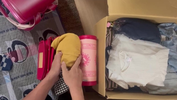 寄付する古着です。