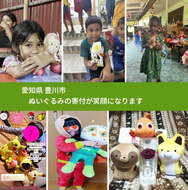 愛知県 豊川市 で、安心してぬいぐるみを寄付できます。ワクチン募金にもなります
