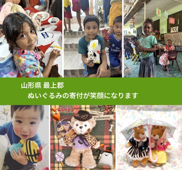 山形県 最上郡 で、安心してぬいぐるみを寄付できます。ワクチン募金にもなります