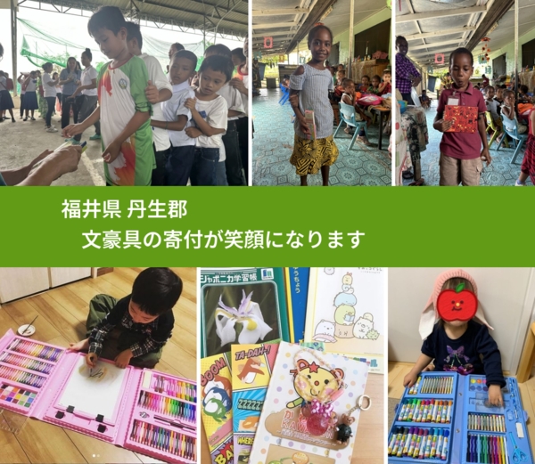 福井県 丹生郡 で、安心しておもちゃを寄付できます。ワクチン募金にもなります